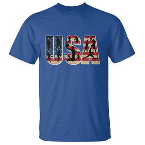 USA American Flag Basketball T Shirt For Sports Enthusiast TS02 Royal Blue Print Your Wear