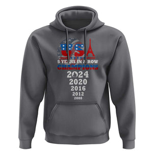 USA American Flag Basketball Hoodie 5 Years In A Row Champions 2024 TS02 Charcoal Print Your Wear