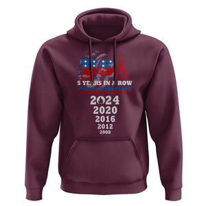 USA American Flag Basketball Hoodie 5 Years In A Row Champions 2024 TS02 Maroon Print Your Wear