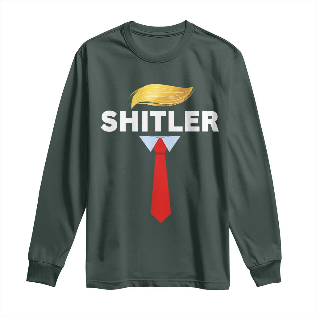 Funny Political Satire Long Sleeve Shirt Sarcastic Political Parody TS02 Dark Forest Green Print Your Wear