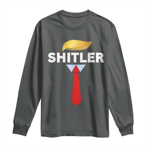 Funny Political Satire Long Sleeve Shirt Sarcastic Political Parody TS02 Dark Heather Print Your Wear
