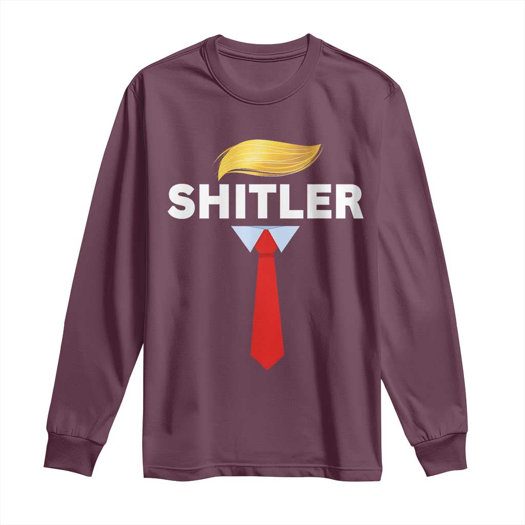Funny Political Satire Long Sleeve Shirt Sarcastic Political Parody TS02 Maroon Print Your Wear