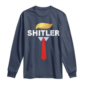 Funny Political Satire Long Sleeve Shirt Sarcastic Political Parody TS02 Navy Print Your Wear