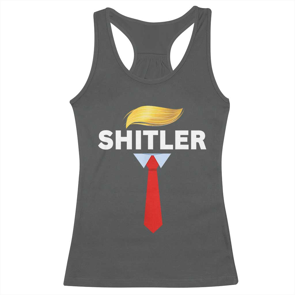 Funny Political Satire Racerback Tank Top Sarcastic Political Parody TS02 Dark Heather Print Your Wear