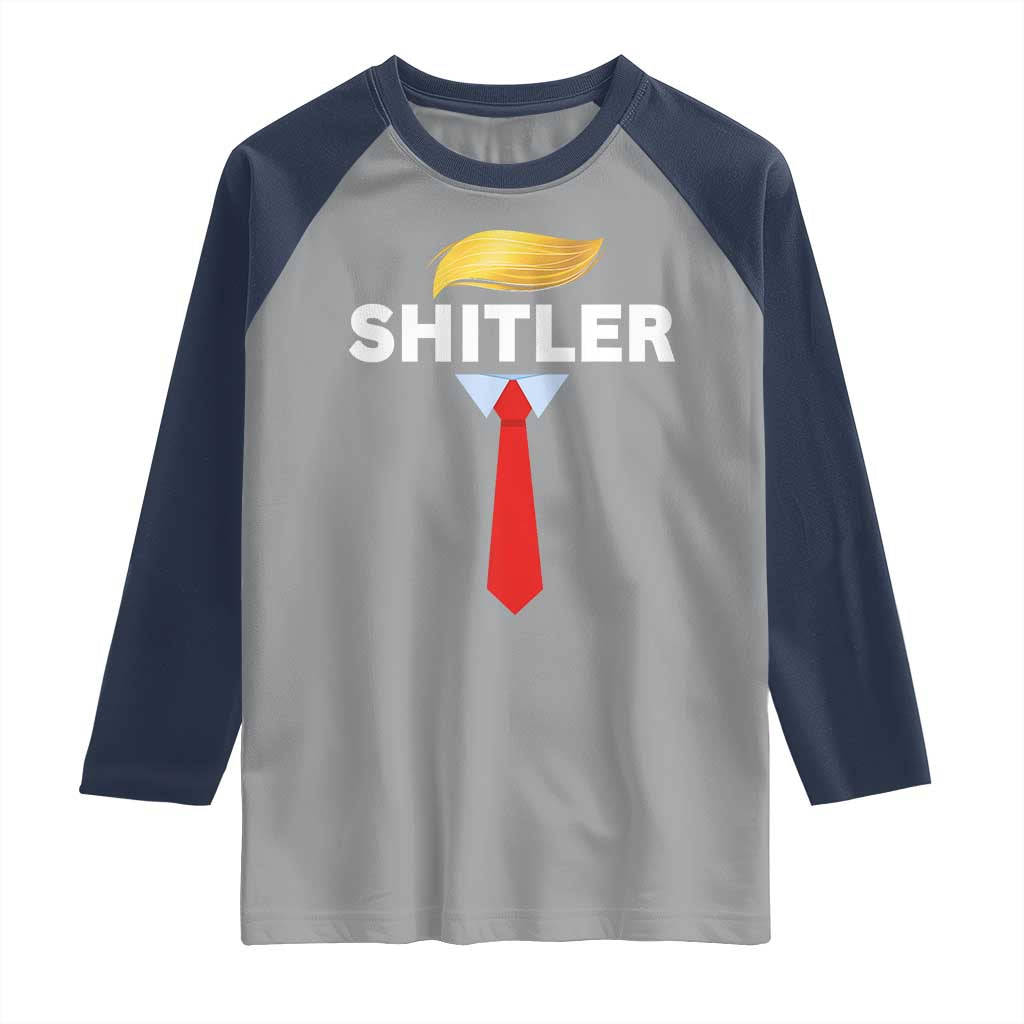 Funny Political Satire Raglan Shirt Sarcastic Political Parody TS02 Sport Gray Navy Print Your Wear