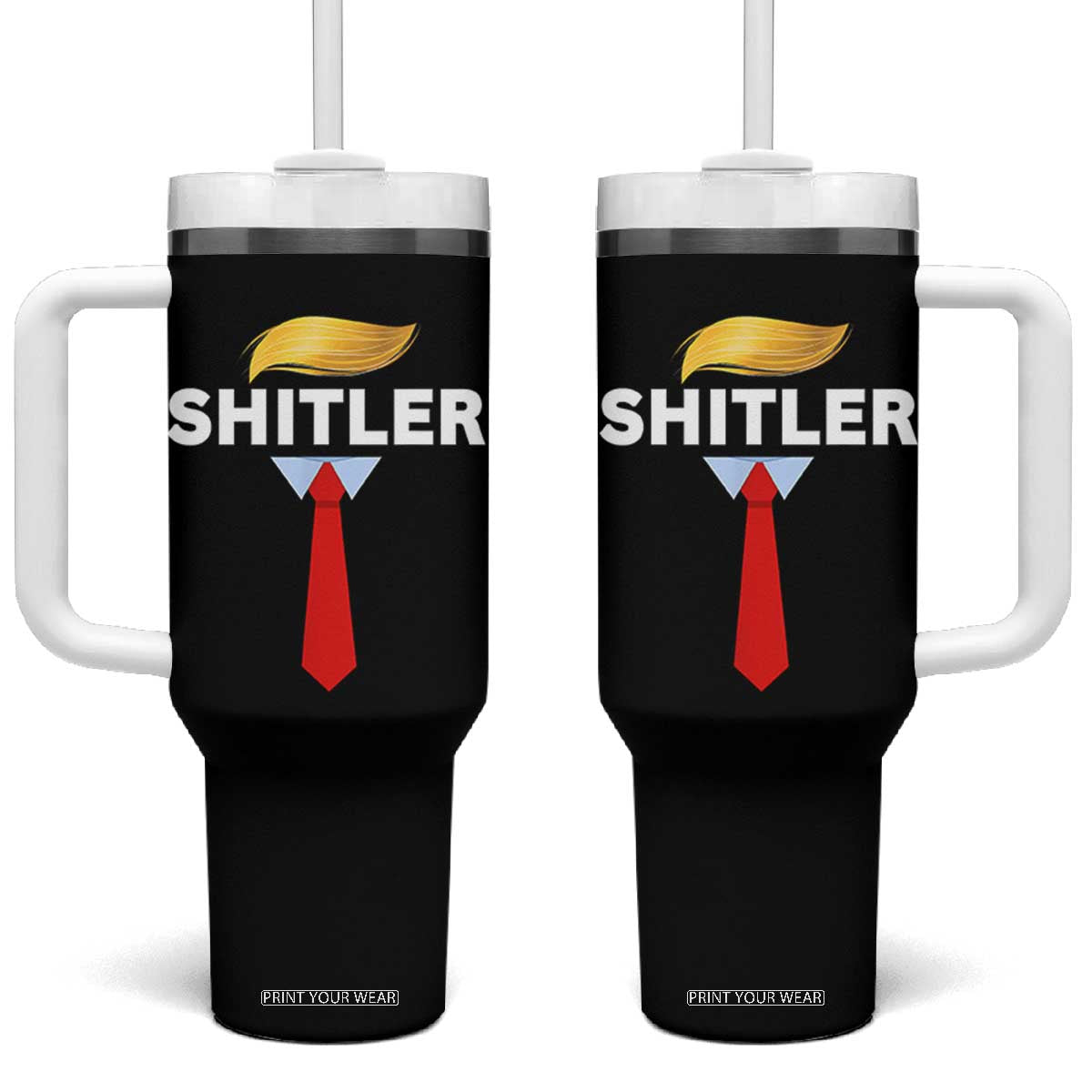 Funny Political Satire Tumbler With Handle Sarcastic Political Parody TS02 One Size: 40 oz Black Print Your Wear