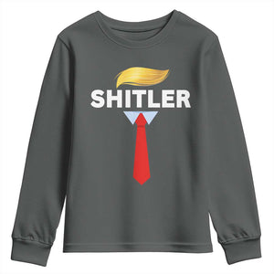 Funny Political Satire Youth Sweatshirt Sarcastic Political Parody TS02 Dark Heather Print Your Wear