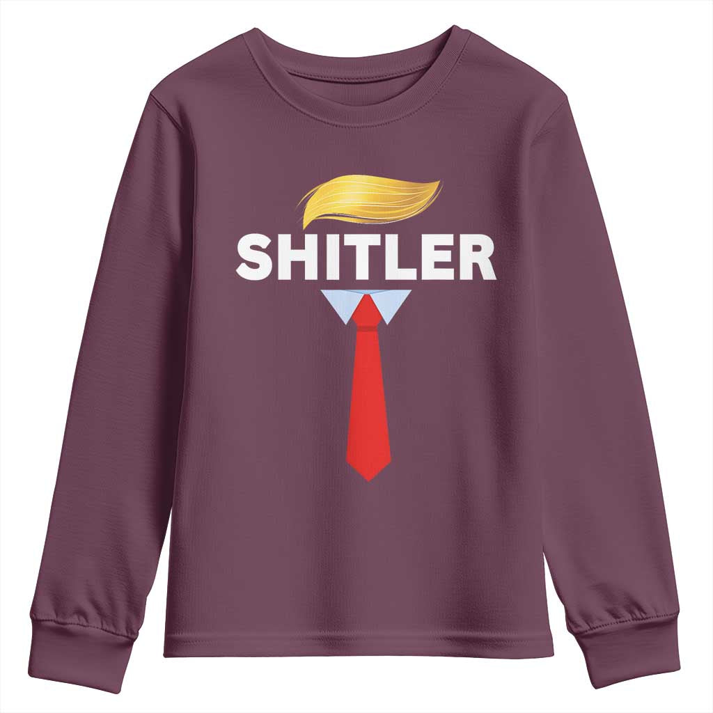 Funny Political Satire Youth Sweatshirt Sarcastic Political Parody TS02 Maroon Print Your Wear