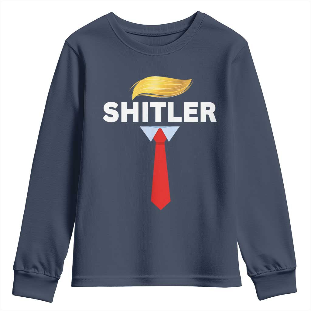 Funny Political Satire Youth Sweatshirt Sarcastic Political Parody TS02 Navy Print Your Wear