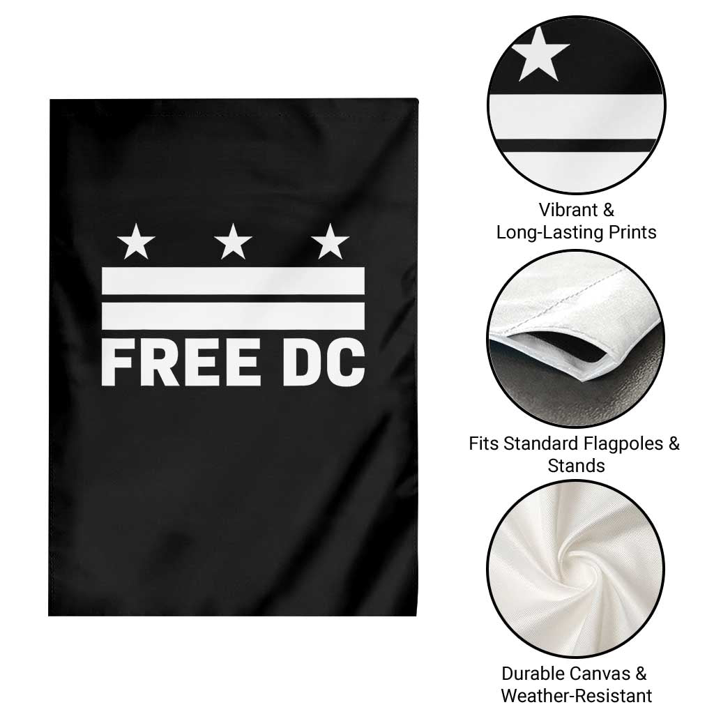 Free DC Garden Flag Defend Washington D.C. Statehood Politics TS02 Print Your Wear