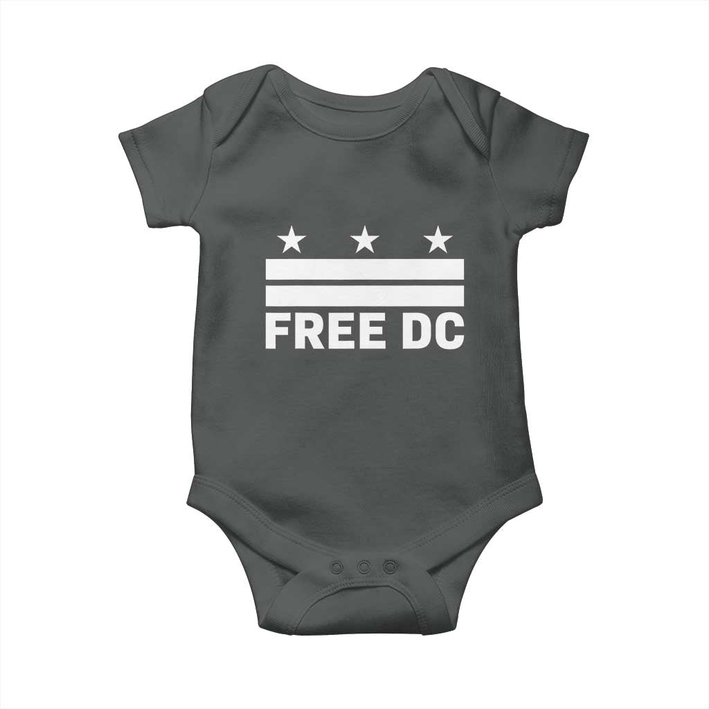 Free DC Baby Onesie Defend Washington D.C. Statehood Politics TS02 Dark Heather Print Your Wear