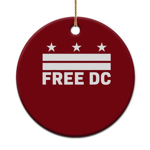 Free DC Ceramic Ornament Defend Washington D.C. Statehood Politics TS02 1pc Red Print Your Wear