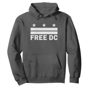 Free DC Hoodie Defend Washington D.C. Statehood Politics TS02 Dark Heather Print Your Wear
