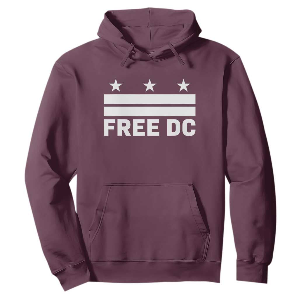 Free DC Hoodie Defend Washington D.C. Statehood Politics TS02 Maroon Print Your Wear
