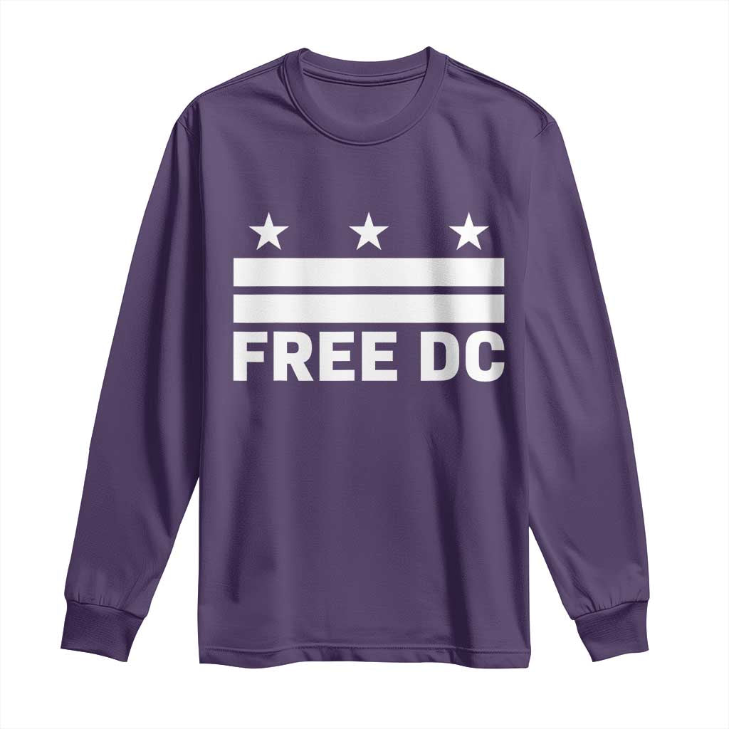 Free DC Long Sleeve Shirt Defend Washington D.C. Statehood Politics TS02 Purple Print Your Wear