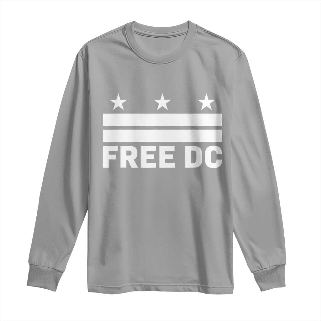 Free DC Long Sleeve Shirt Defend Washington D.C. Statehood Politics TS02 Sport Gray Print Your Wear