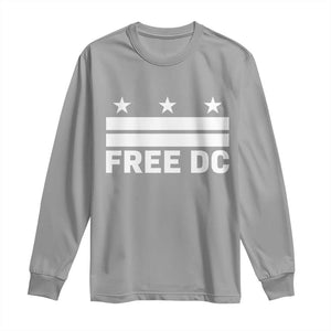 Free DC Long Sleeve Shirt Defend Washington D.C. Statehood Politics TS02 Sport Gray Print Your Wear