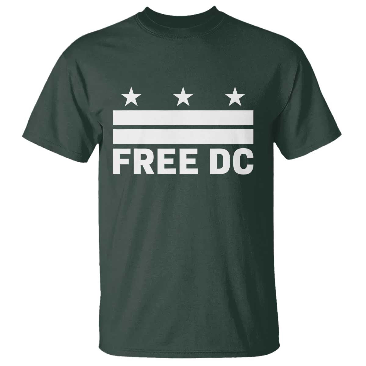 Free DC T Shirt Defend Washington D.C. Statehood Politics TS02 Dark Forest Green Print Your Wear