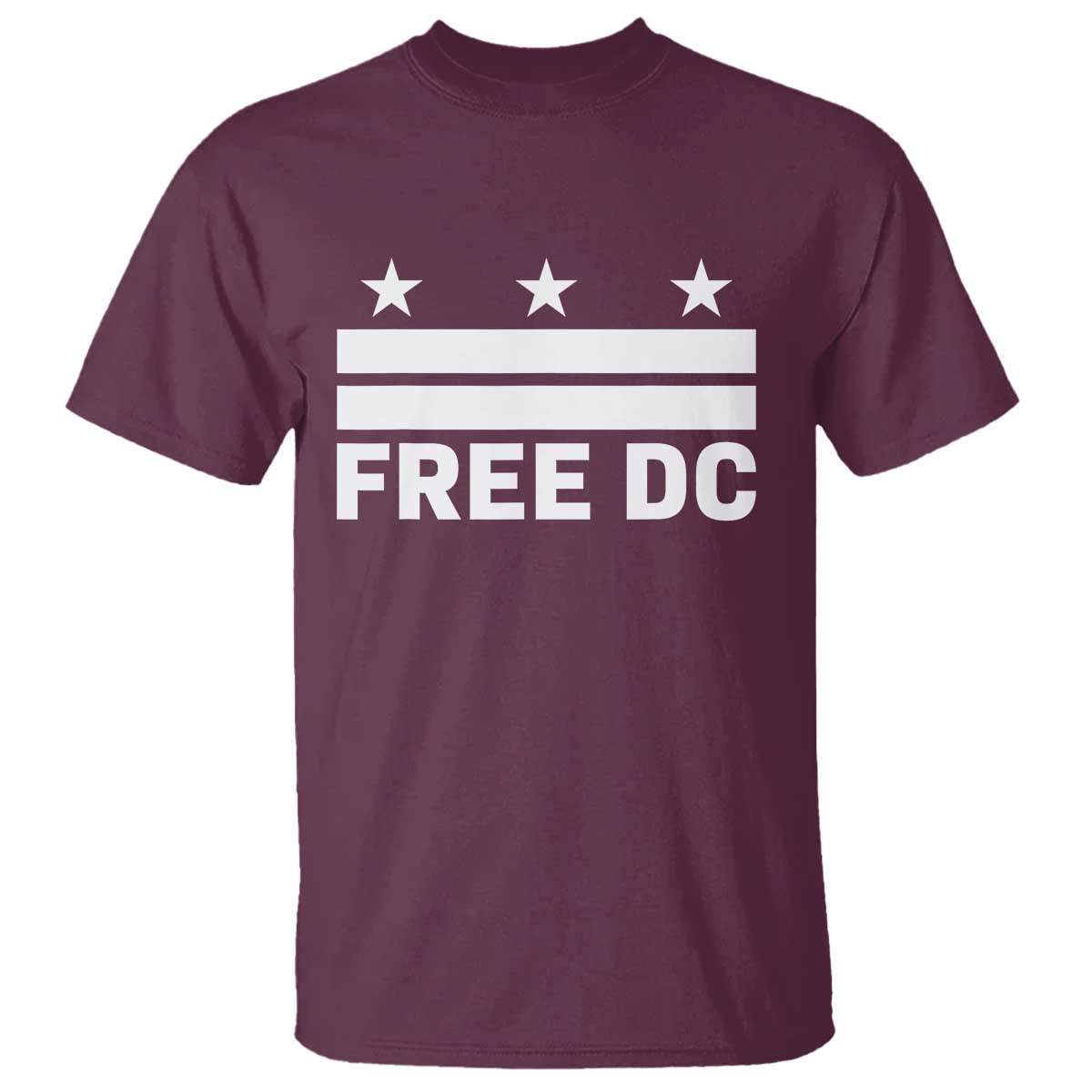Free DC T Shirt Defend Washington D.C. Statehood Politics TS02 Maroon Print Your Wear