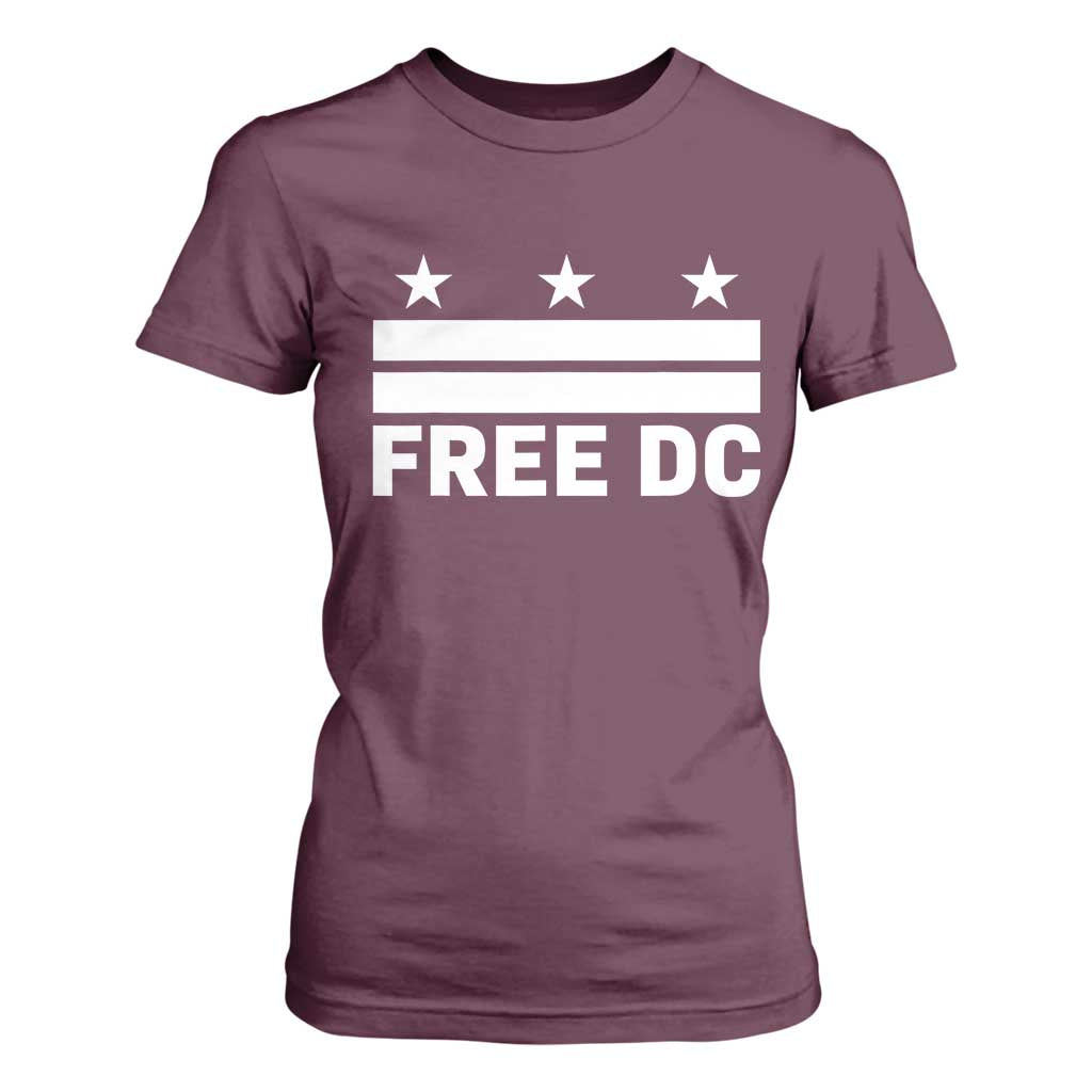 Free DC T Shirt For Women Defend Washington D.C. Statehood Politics TS02 Maroon Print Your Wear