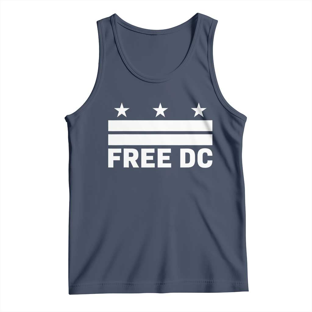 Free DC Tank Top Defend Washington D.C. Statehood Politics TS02 Navy Print Your Wear