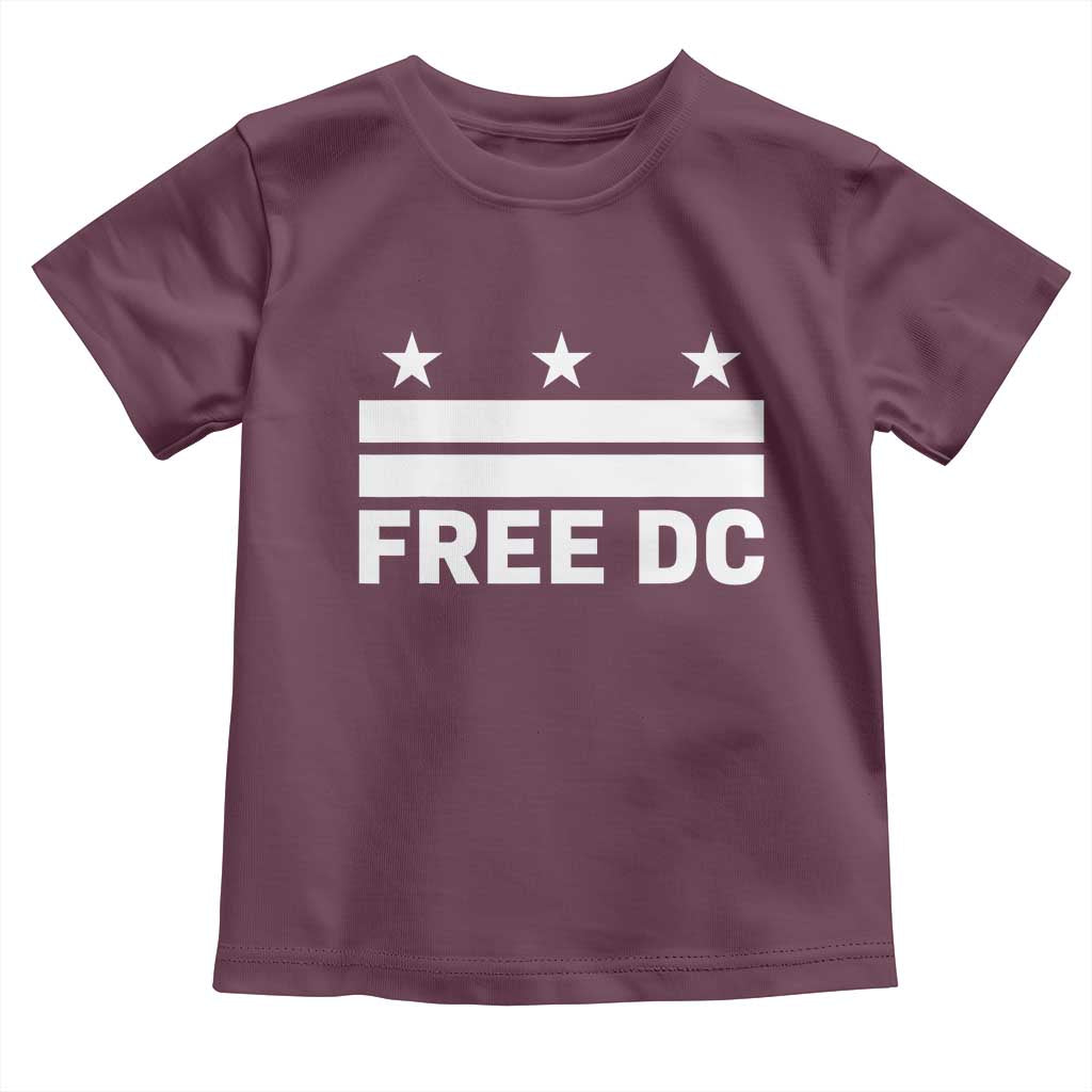 Free DC Toddler T Shirt Defend Washington D.C. Statehood Politics TS02 Maroon Print Your Wear