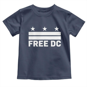 Free DC Toddler T Shirt Defend Washington D.C. Statehood Politics TS02 Navy Print Your Wear
