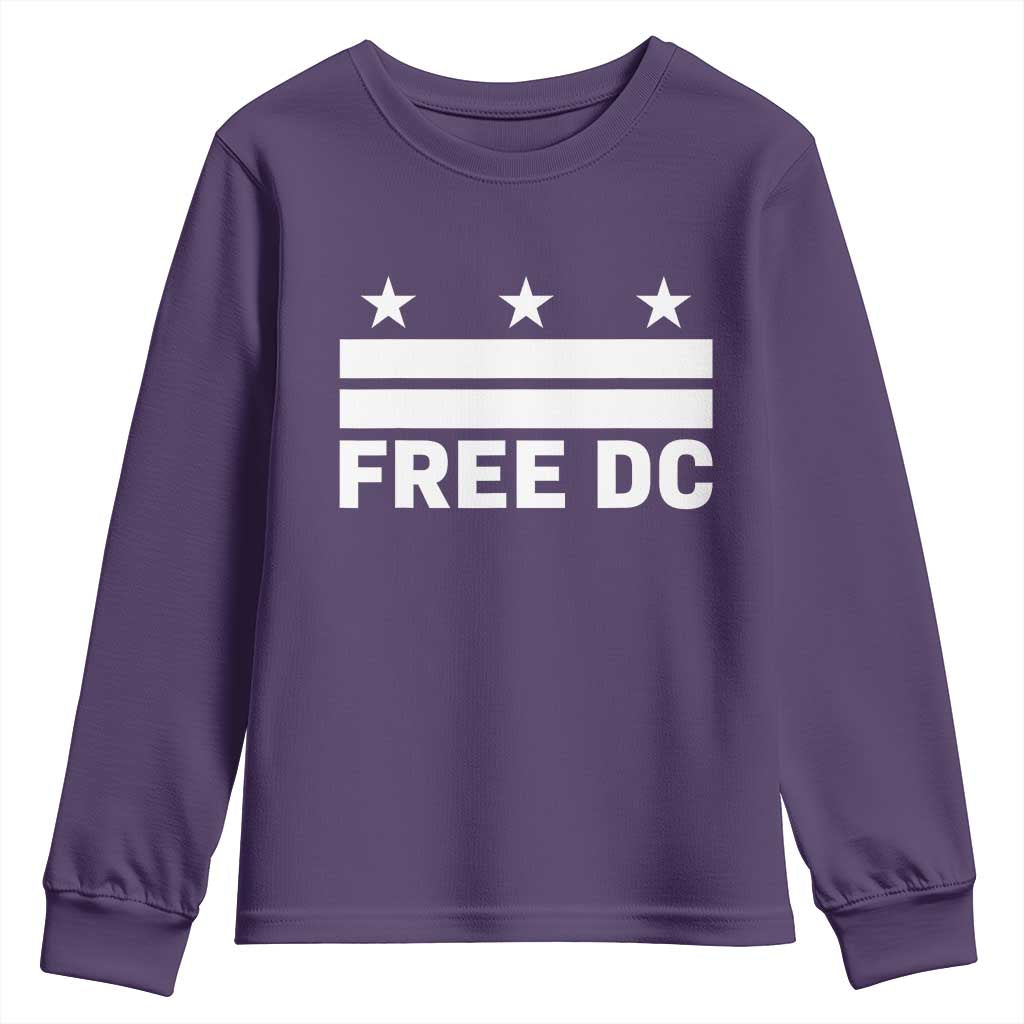 Free DC Youth Sweatshirt Defend Washington D.C. Statehood Politics TS02 Purple Print Your Wear