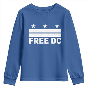 Free DC Youth Sweatshirt Defend Washington D.C. Statehood Politics TS02 Royal Blue Print Your Wear