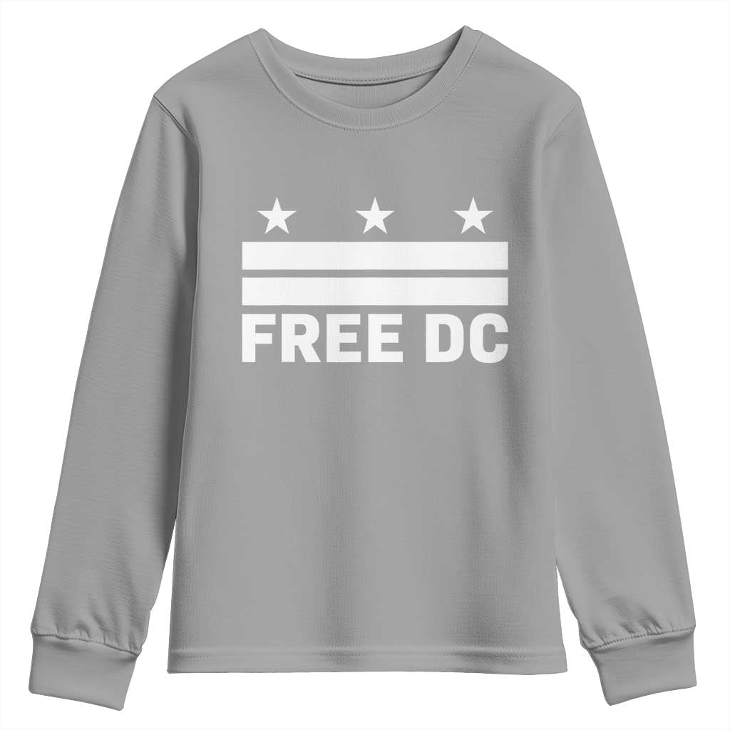 Free DC Youth Sweatshirt Defend Washington D.C. Statehood Politics TS02 Sport Gray Print Your Wear