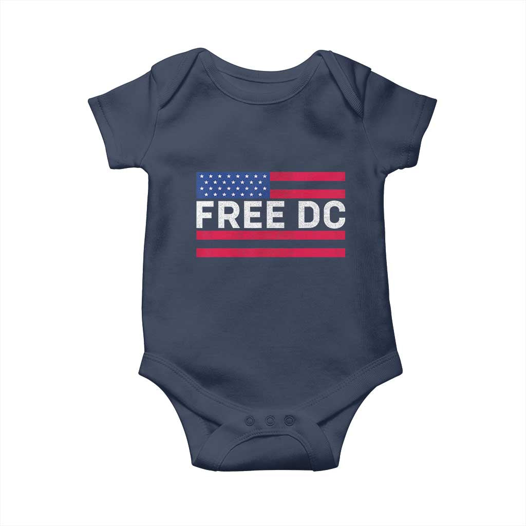 Free DC Patriotic Baby Onesie Defend Washington D.C. Statehood American Flag TS02 Navy Print Your Wear