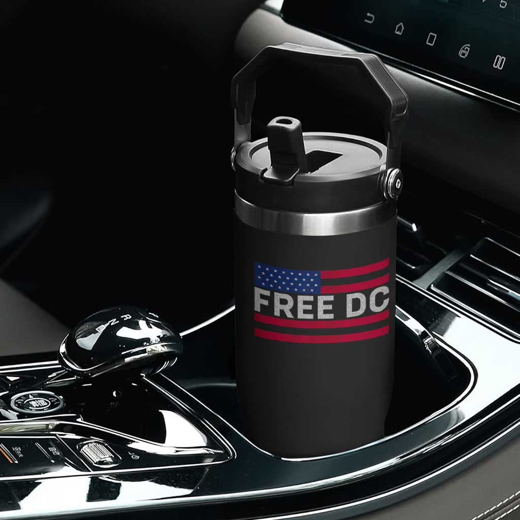 Free DC Patriotic Flip Straw Tumbler Defend Washington D.C. Statehood American Flag TS02 Print Your Wear