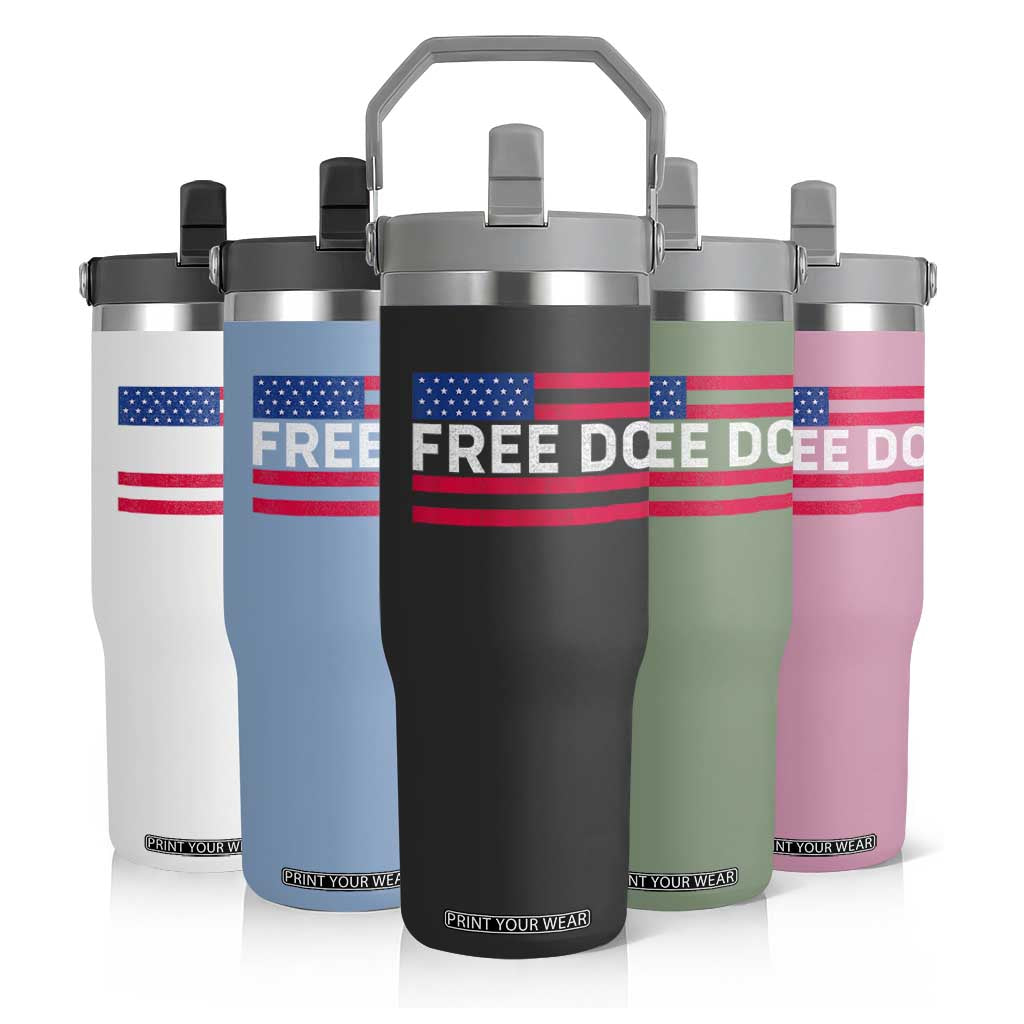 Free DC Patriotic Flip Straw Tumbler Defend Washington D.C. Statehood American Flag TS02 Print Your Wear