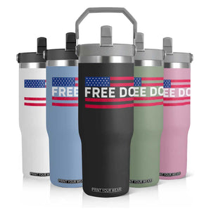 Free DC Patriotic Flip Straw Tumbler Defend Washington D.C. Statehood American Flag TS02 Print Your Wear