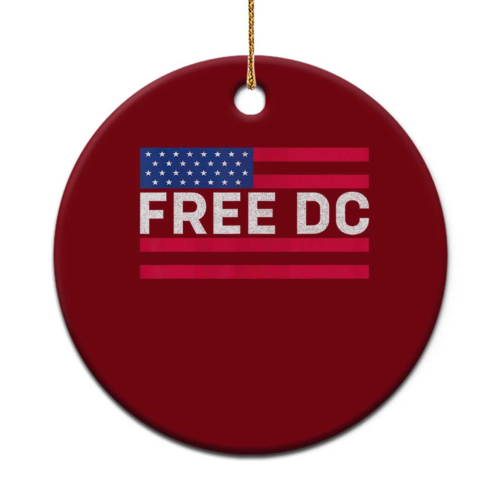 Free DC Patriotic Ceramic Ornament Defend Washington D.C. Statehood American Flag TS02 1pc Red Print Your Wear