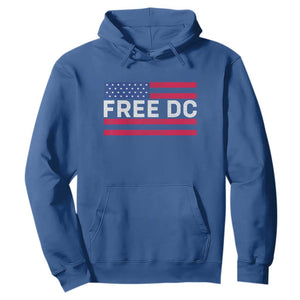 Free DC Patriotic Hoodie Defend Washington D.C. Statehood American Flag TS02 Royal Blue Print Your Wear