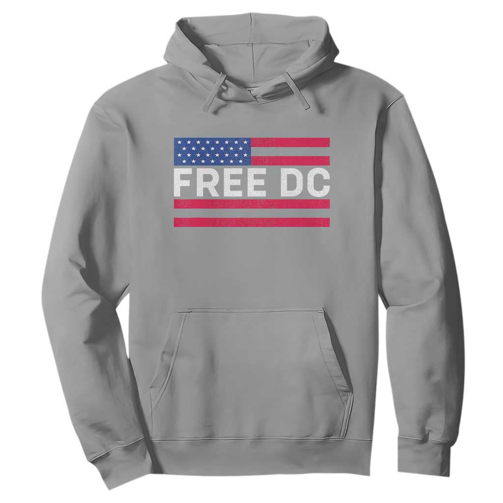 Free DC Patriotic Hoodie Defend Washington D.C. Statehood American Flag TS02 Sport Gray Print Your Wear