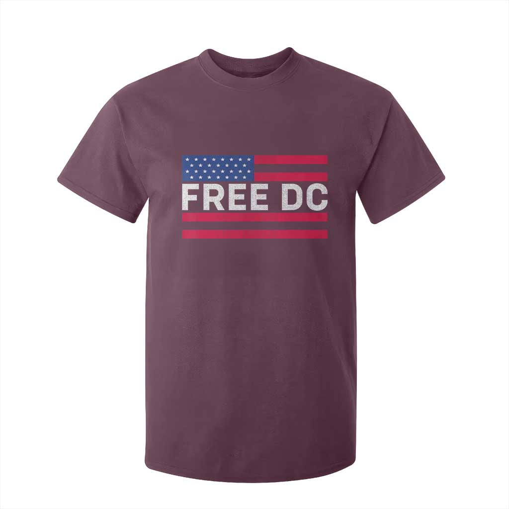 Free DC Patriotic T Shirt For Kid Defend Washington D.C. Statehood American Flag TS02 Maroon Print Your Wear