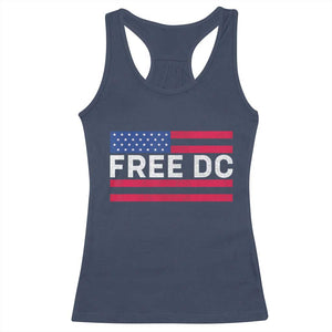 Free DC Patriotic Racerback Tank Top Defend Washington D.C. Statehood American Flag TS02 Navy Print Your Wear