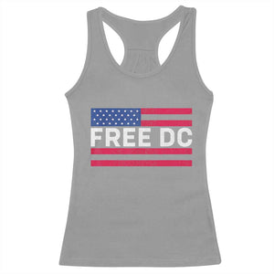 Free DC Patriotic Racerback Tank Top Defend Washington D.C. Statehood American Flag TS02 Sport Gray Print Your Wear