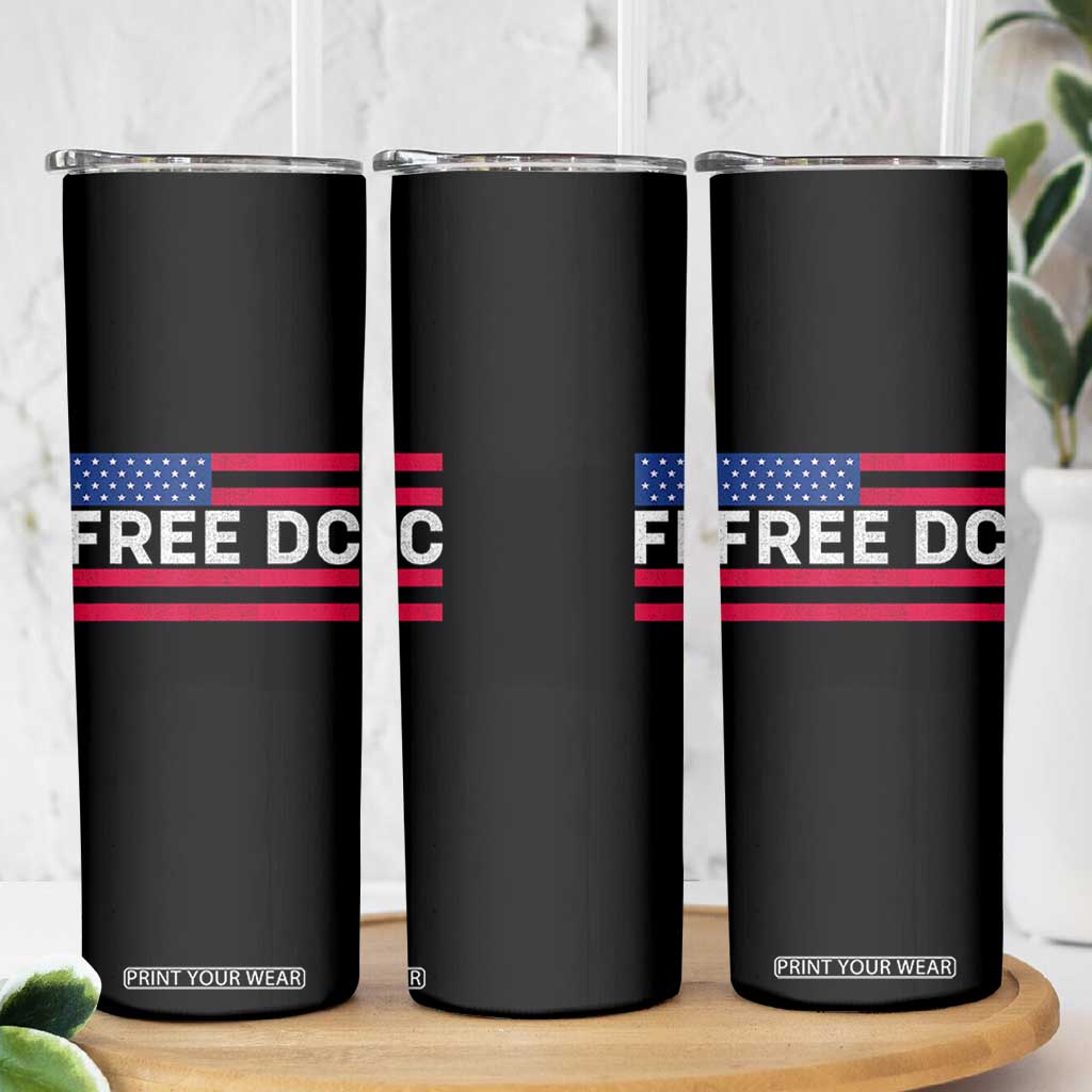 Free DC Patriotic Skinny Tumbler Defend Washington D.C. Statehood American Flag TS02 Print Your Wear