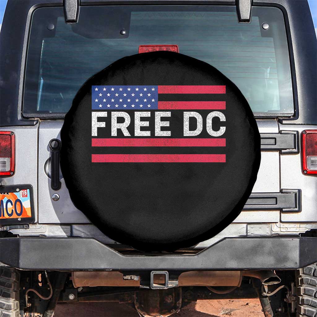 Free DC Patriotic Spare Tire Cover Defend Washington D.C. Statehood American Flag TS02 No hole Black Print Your Wear