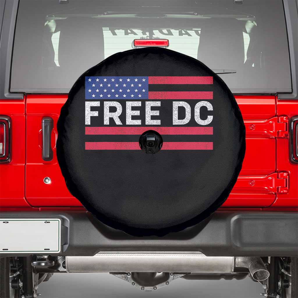 Free DC Patriotic Spare Tire Cover Defend Washington D.C. Statehood American Flag TS02 Black Print Your Wear