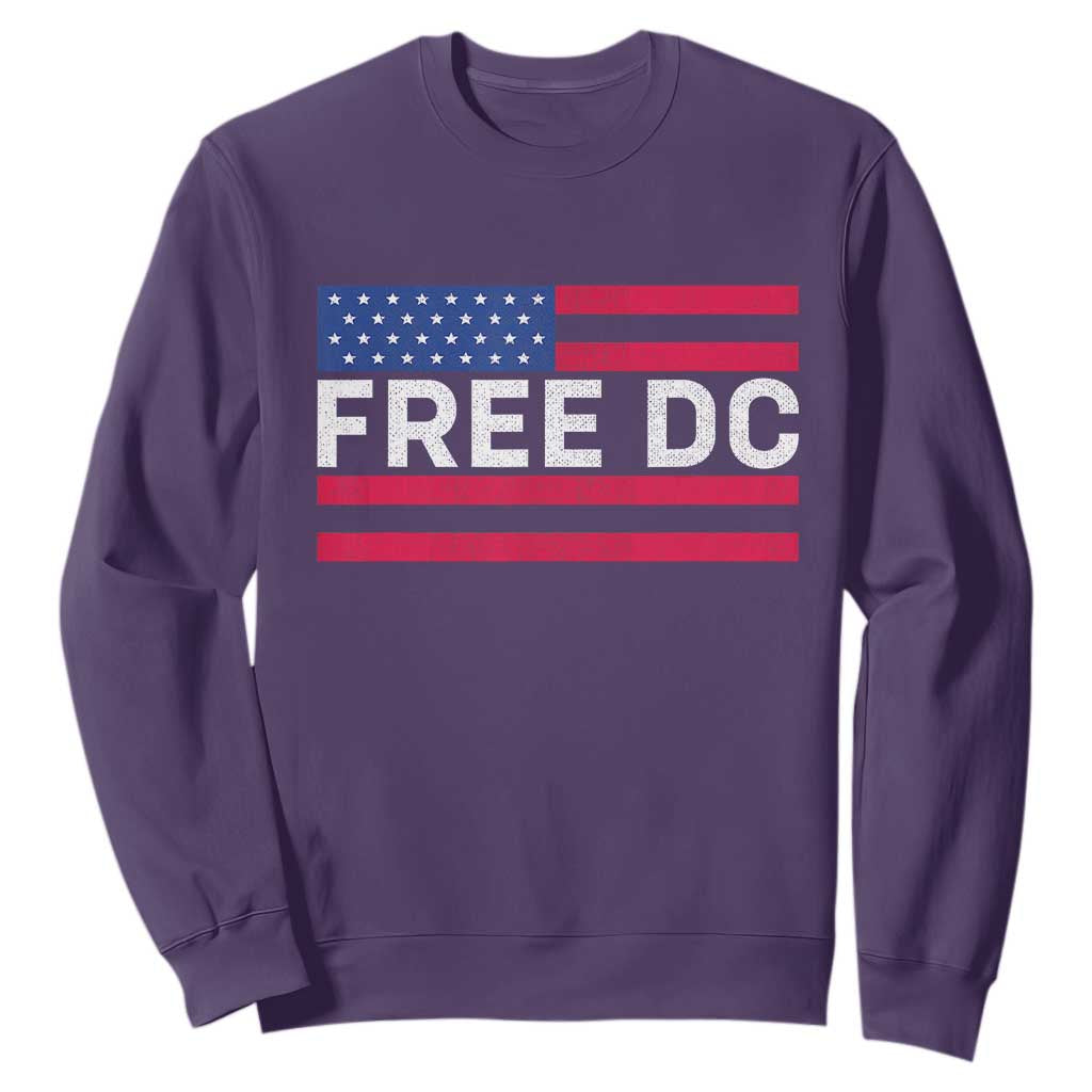 Free DC Patriotic Sweatshirt Defend Washington D.C. Statehood American Flag TS02 Purple Print Your Wear
