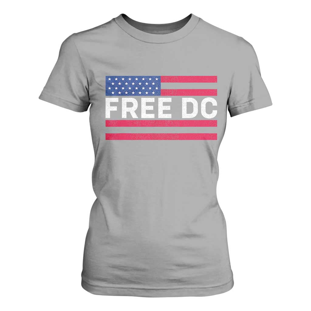 Free DC Patriotic T Shirt For Women Defend Washington D.C. Statehood American Flag TS02 Sport Gray Print Your Wear