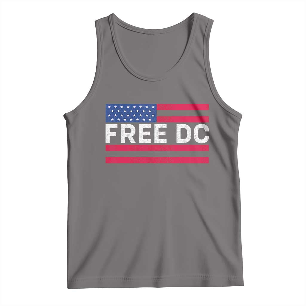 Free DC Patriotic Tank Top Defend Washington D.C. Statehood American Flag TS02 Deep Heather Print Your Wear