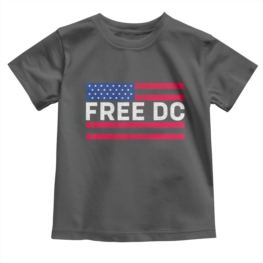 Free DC Patriotic Toddler T Shirt Defend Washington D.C. Statehood American Flag TS02 Dark Heather Print Your Wear