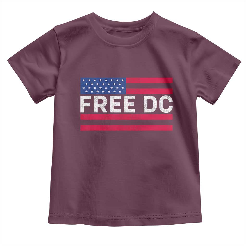 Free DC Patriotic Toddler T Shirt Defend Washington D.C. Statehood American Flag TS02 Maroon Print Your Wear