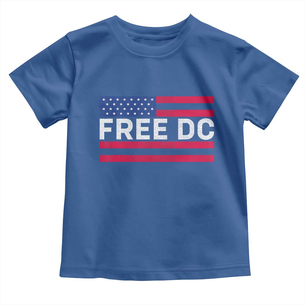 Free DC Patriotic Toddler T Shirt Defend Washington D.C. Statehood American Flag TS02 Royal Blue Print Your Wear