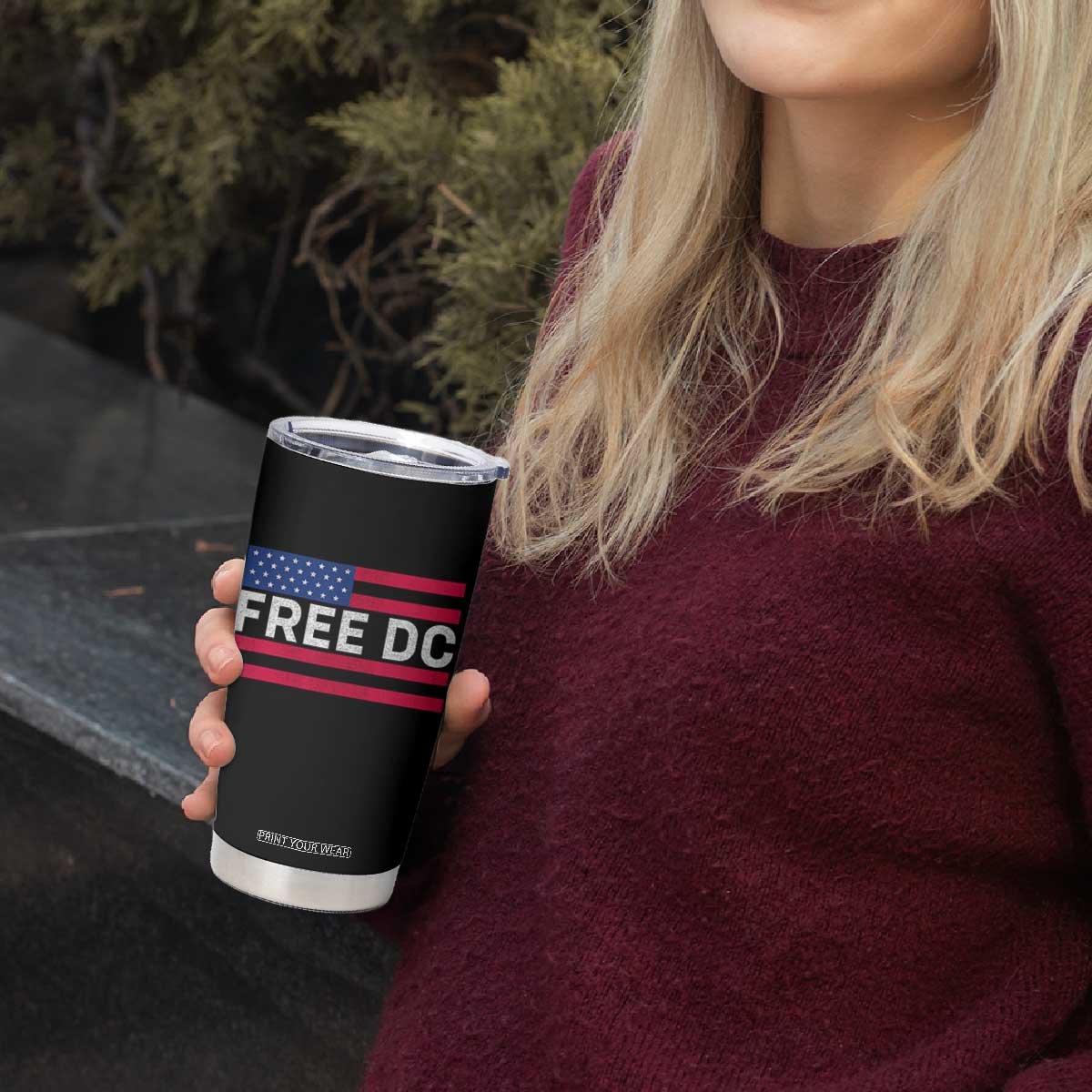 Free DC Patriotic Tumbler Cup Defend Washington D.C. Statehood American Flag TS02 Print Your Wear